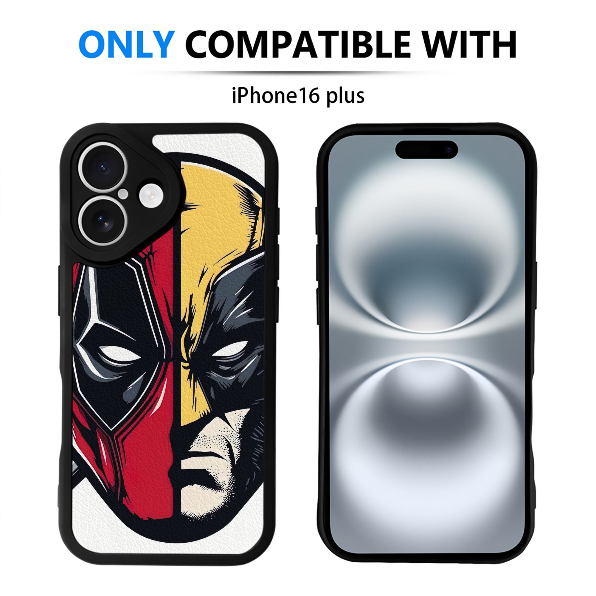 （画像用） Deadpool デッドプール 【iPhone 16シリーズ対応】シリコンスマホケース（レザー調） 材質：シリコン
